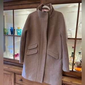 Cocoon coat in Italian stadium-cloth wool blend